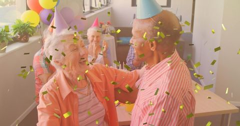 Senior Couple Celebrating Birthday with Joyful Dance