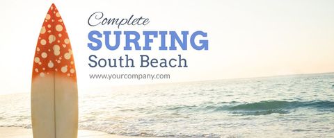Surfboard on South Beach Next to Tranquil Ocean - Download Free Stock Templates Pikwizard.com