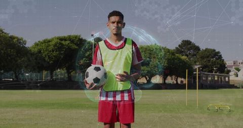 Soccer Player in Training Jersey Preparing on Outdoor Field