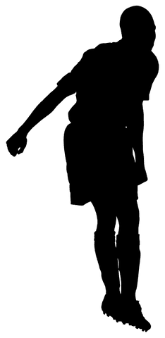Transparent silhouette vector of football player in action