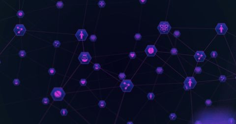 Digital Network of Connections with Technology Icons - Download Free Stock Images Pikwizard.com