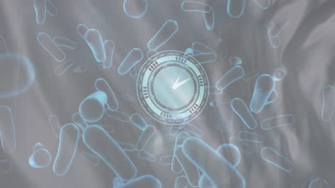 Animation of Bacteria and Digital Clock Motion Concept