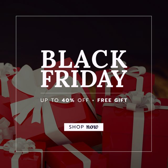 Composition of black friday sale offer text over presents with ribbons - Download Free Stock Videos Pikwizard.com