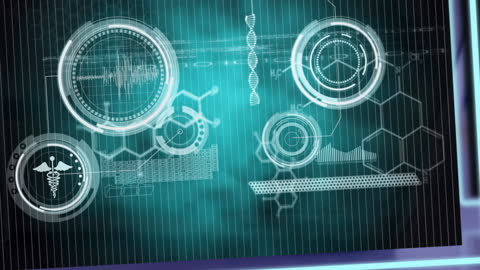 Futuristic Interface with Digital Data and Scanning Elements