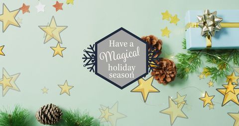 Festive Holiday Greeting with Presents and Decorations