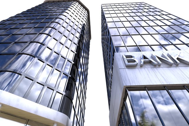 Low Angle View of Modern Transparent Glass Panel Bank Buildings with Reflections - Download Free Stock Videos Pikwizard.com