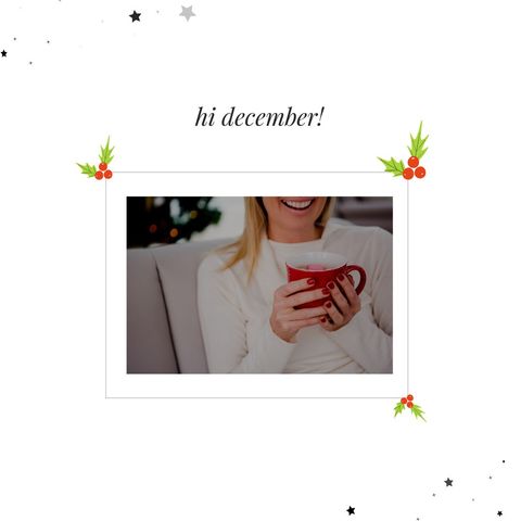 happy woman holding mug with holiday decorations welcoming december - Download Free Stock Templates Pikwizard.com