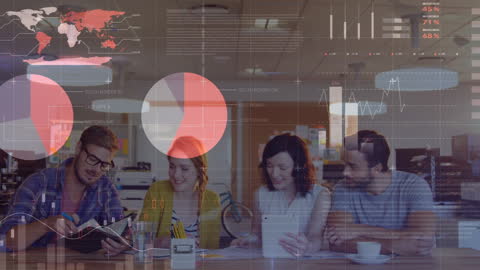 Diverse Group of Professionals Analyzing Financial Data Together