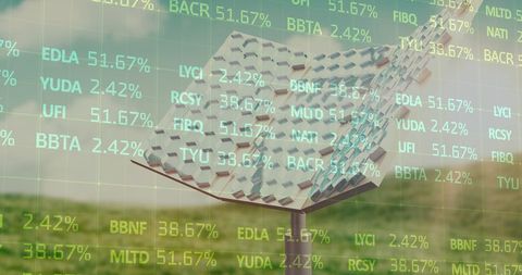 Financial Data Overlay on Modern Architecture with Green Stocks - Download Free Stock Images Pikwizard.com