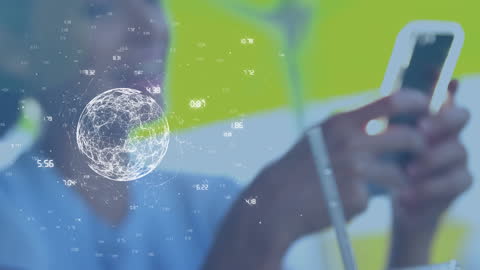 Digital Connectivity World with Woman Using Smartphone