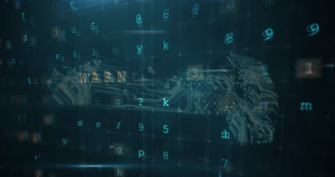 Cybersecurity Threat Concept with Digital Lock and Warning