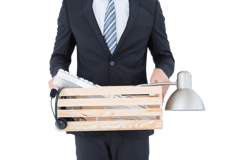 transparent businessman holding box of personal office items - Download Free Stock Videos Pikwizard.com