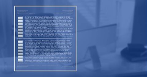 Data processing digital interface in empty office environment