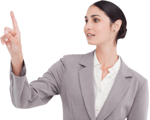 transparent businesswoman pointing on virtual interface screen - Download Free Stock Videos Pikwizard.com
