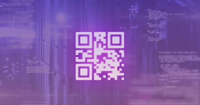 Glowing QR Code Overlay on Technology Background - Download Free Stock Images Pikwizard.com