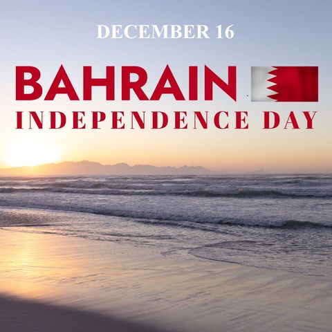 Bahrain Independence Day Celebration by Ocean at Sunrise - Download Free Stock Templates Pikwizard.com