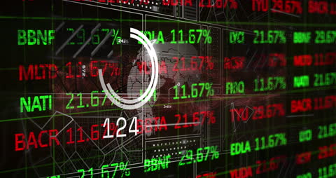 Digital Analysis with Rotating Stock Market Data Overlay