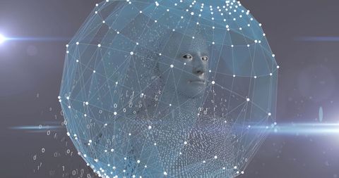 Digital Human Model Amidst Global Network Interface - Download Free Stock Images Pikwizard.com