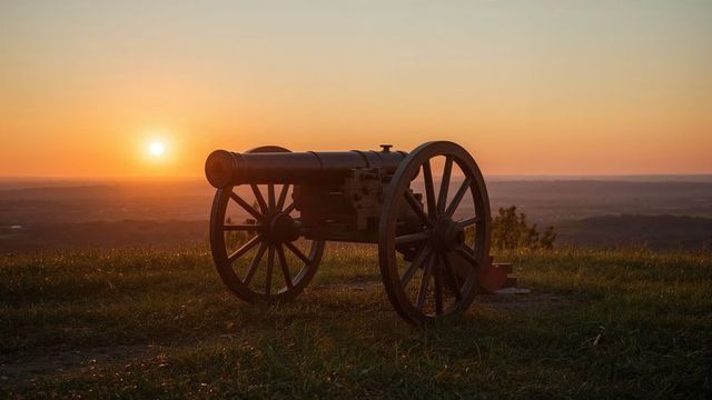 Historic Cannon at Sunset on Grassy Hill