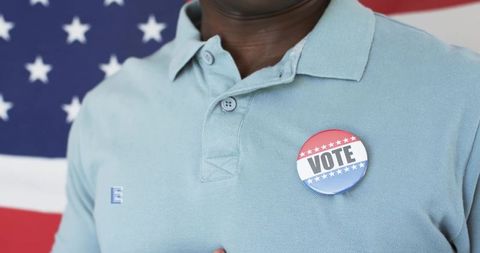 Man displaying civic engagement at electoral event
