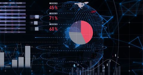 Digital Data Visualization on Globally Integrated Interface - Download Free Stock Images Pikwizard.com