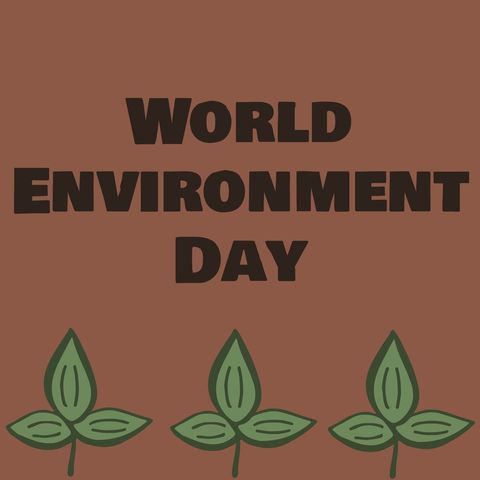 World Environment Day Celebration with Green Leafs on Brown Background - Download Free Stock Templates Pikwizard.com
