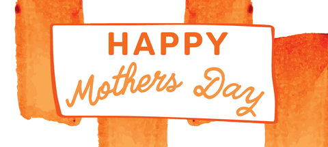 Happy Mothers Day Greeting with Abstract Red Shapes Transparent Design