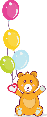 cute bear holding colorful balloons on transparent background - Download Free Stock Videos Pikwizard.com