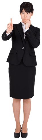 serious asian businesswoman pointing finger isolated transparent background - Download Free Stock Videos Pikwizard.com