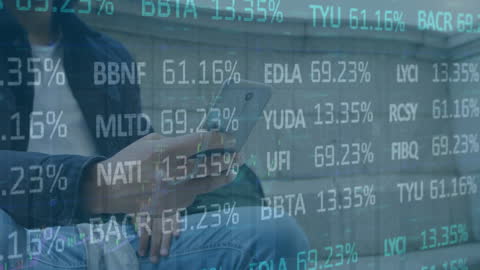 Man Analyzing Financial Data on Smartphone