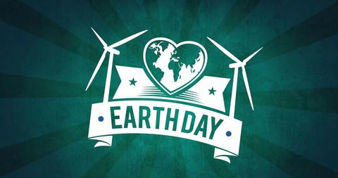 Earth Day Celebration with Heart and Wind Turbines