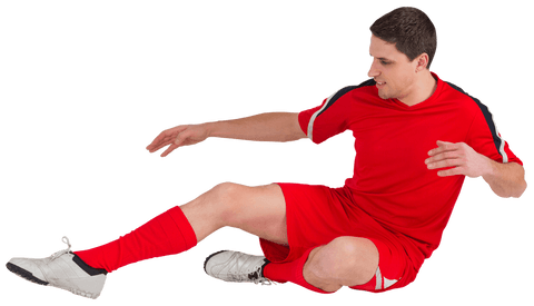 transparent football player in red kit kicking - Download Free Stock Videos Pikwizard.com