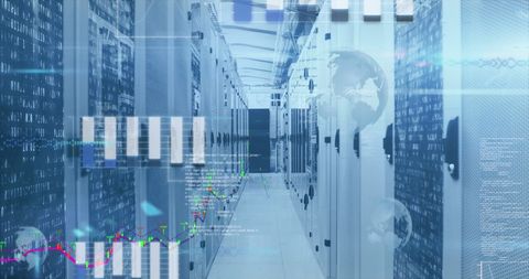Digital Data Visualization in a Modern Data Center - Download Free Stock Images Pikwizard.com