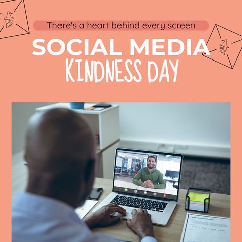 African American Professional Video Calling for Social Media Kindness Day - Download Free Stock Templates Pikwizard.com
