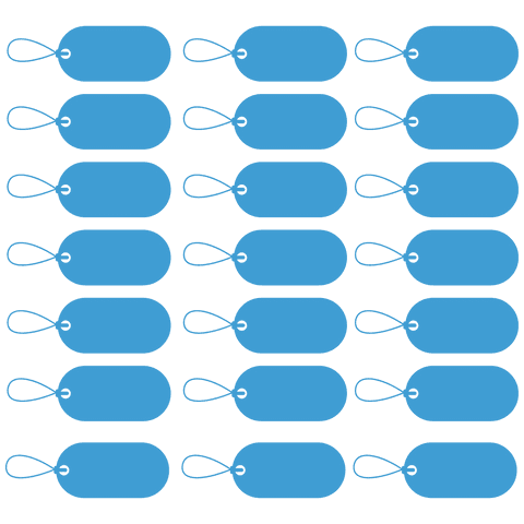 Blue tag pattern on transparent background vector illustration