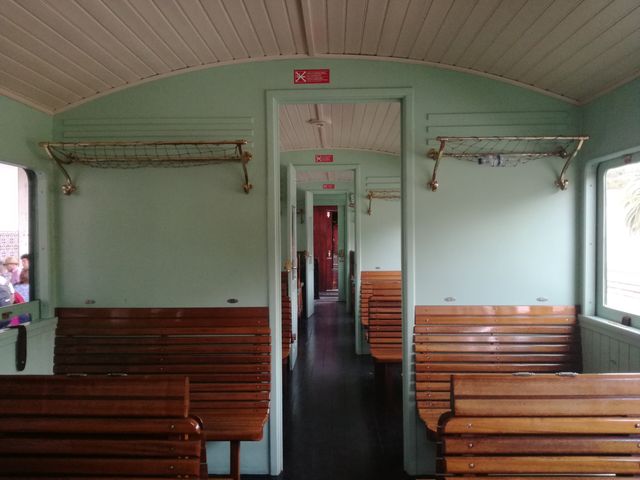 Vintage Train Carriage Interior with Wooden Benches - Download Free Stock Photos Pikwizard.com