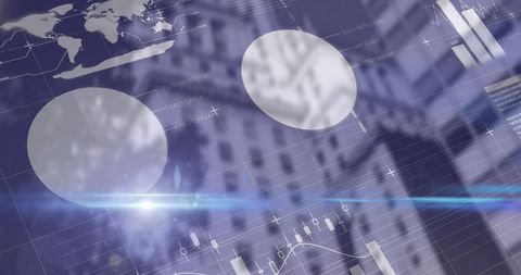Futuristic Financial Graphs with Abstract Technology Overlay - Download Free Stock Images Pikwizard.com