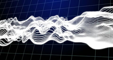 Digital Wave Pattern Above Grid Background in Technology Concept - Download Free Stock Images Pikwizard.com