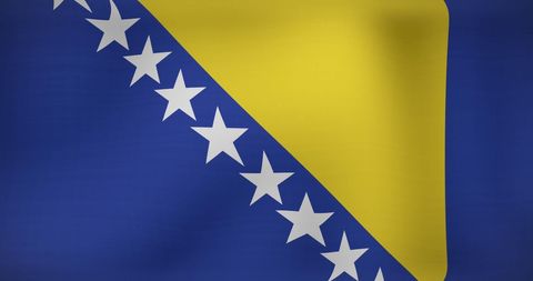 Bosnia and Herzegovina Flag with Digital Overlay