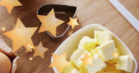 Dietary ingredients with digital stars for nutrition week