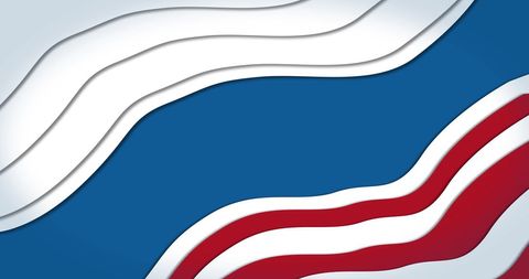 Abstract representation of american flag in dynamic wave pattern