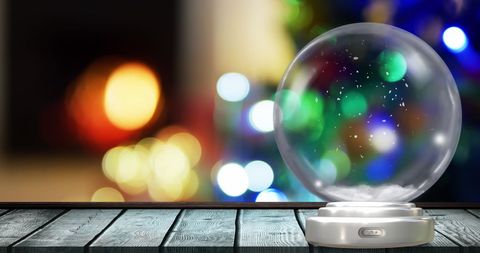 Glowing Christmas Snow Globe with Colorful Bokeh Lights - Download Free Stock Images Pikwizard.com