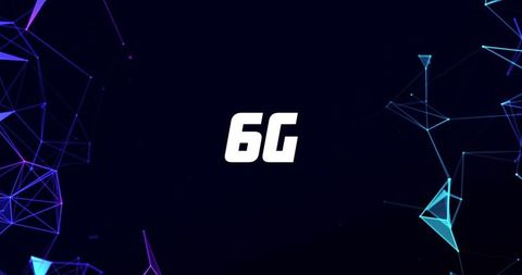 6G Technology Futuristic Background with Digital Shapes