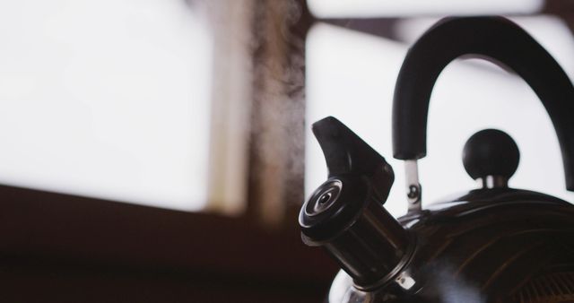 Steam Rising from Stainless Steel Kettle - Download Free Stock Images Pikwizard.com