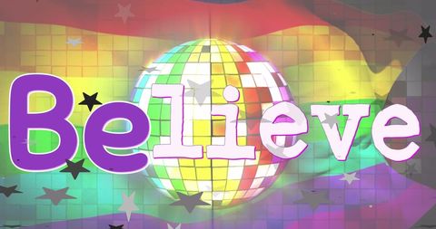 Colourful pride celebration with believe message