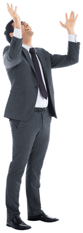 Businessman Celebrating Success with Transparent Background