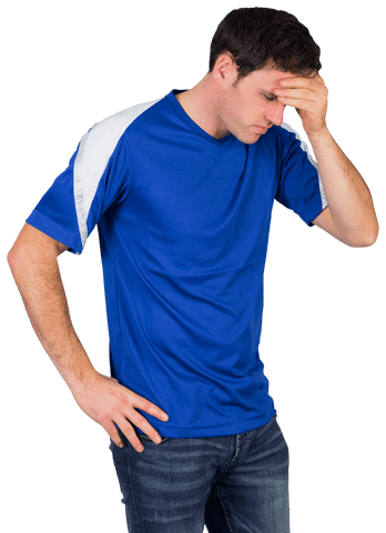 Transparent Disappointed Football Fan Wearing Blue Shirt