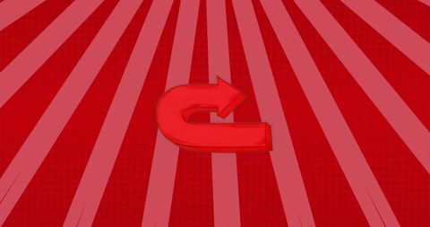 Dynamic Red Arrow on Vibrant Burst Background