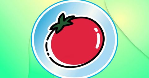 Bright Tomato Icon on Green Background Symbolizing Freshness - Download Free Stock Images Pikwizard.com