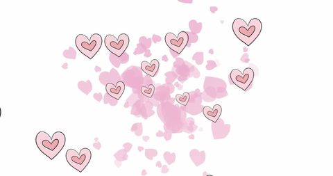 Playful Pink Hearts with Light Silhouette on White - Download Free Stock Images Pikwizard.com